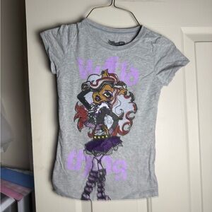 Small Monster High Gray Tee with Purple and Red Accents